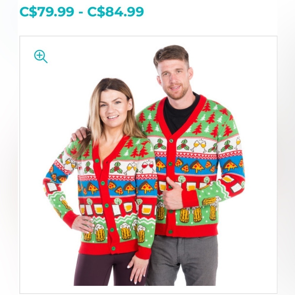 Cheesy | Christmas Jumpers |“Nightcap Before Christmas”|Cardigan |Size L |Unisex